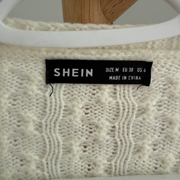 Shein | Size M | Cable Knit Dolman Sleeve Oversized Cardigan (Off-White) - Picture 6 of 6